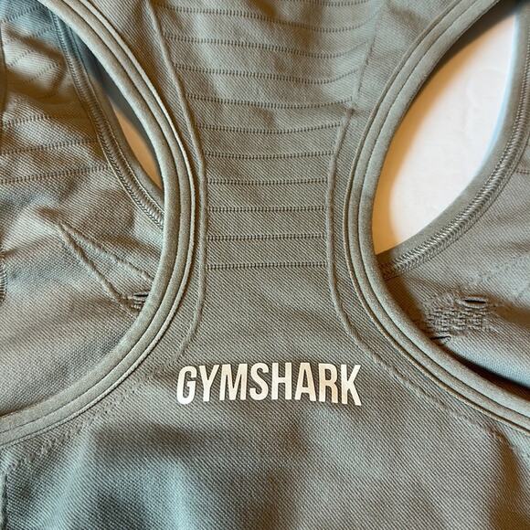 Gymshark Lot of 2 Energy Seamless Sports Bra and Crop Tank Top Gray Green Size S - Picture 5 of 12